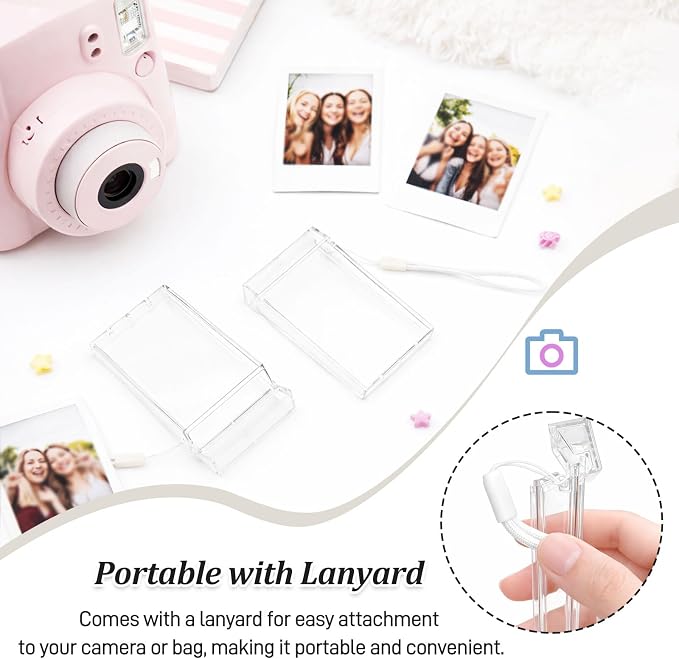 Mini Photo Holder Case for Fujifilm Instax Mini 12/11/90/40/9/8/7/7+/EVO, 3-Inch Instant Film Storage Pouch with Wrist Lanyard - Image 5