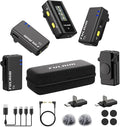 FULAIM X6 Wireless Lavalier Microphones with 4 Transmitter for iPhone, iPad, Android, Camera, Lapel Mic with 48KHz 24Bit, Noise Cancellation for Video Recording, Vlog, YouTube, TikTok by FULAIM