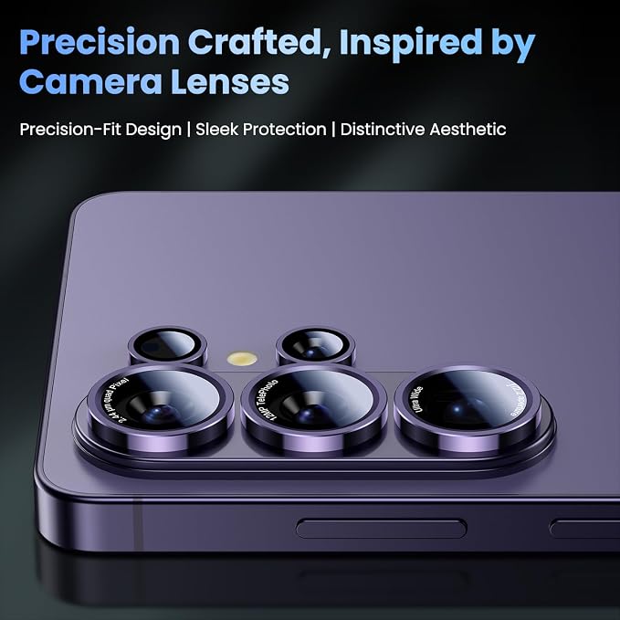 Uyiton for Samsung Galaxy S26 Ultra Camera Lens Protector, Unique Design | Case Friendly, Top 9H+ Shatterproof Sapphire Glass, Easy Install, Ultra HD, Military-Grade, Metal Camera Cover, Violet - Image 3