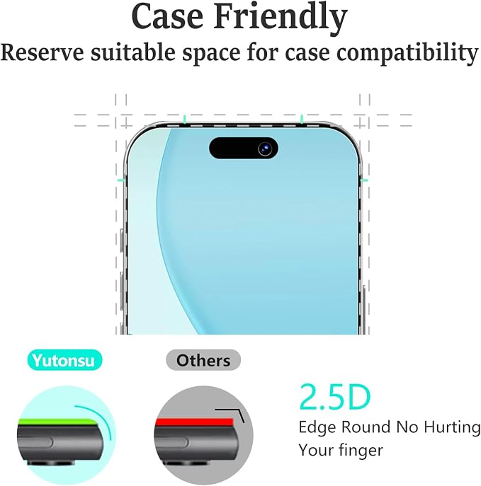 2 Pack Tempered Glass Screen Protector for iPhone 16 Pro Max | with 2 Pack Camera Lens Protector, Anti Scratch, Bubble Free, Case Friendly - Image 6