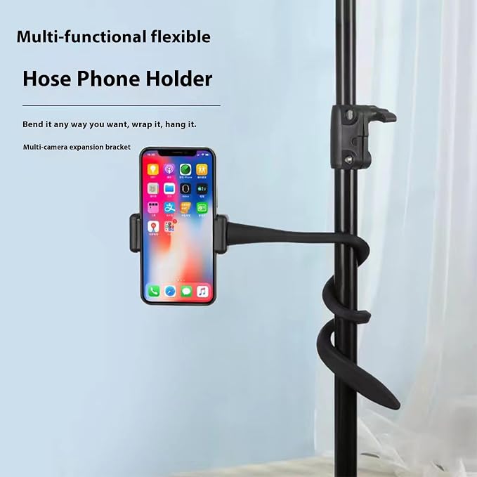 Microphone Holder Cell Phone Holder Adjustable Gooseneck Smartphone Holder for iPhone16/15/14/13/12 Pro Max and Samsung Galaxy All Smartphones Universal Guitar Playing Live Gig Cell Phone Clip Holder - Image 3