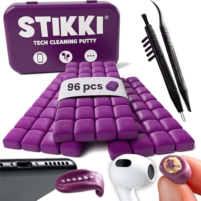 STIKKI Cleaning Putty & Precision Tools - Earbud, Port & Phone Cleaning Kit | Compatible with iPhone & AirPod, Putty for Phone Speaker & Electronics, USB-C Charging Port Cleaner Tool, Leaves No Residue by Unknown