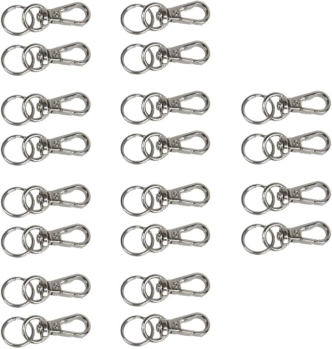 Foto&Tech Small Quick Release Adapter Clip for Camera with Round Lugs for Camera Strap, 33lb Breaking Force (10 Pieces, Silver) by FOTO%26TECH