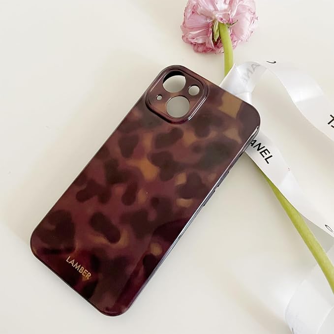 Cute Phone Case for iPhone 13 Pro Case Cheetah Leopard Print | Amber Tortoiseshell Pattern,Full Camera Protective,Slim Shockproof TPU,Aesthetic Girly Glossy Cover for Women Men-Brown - Image 6