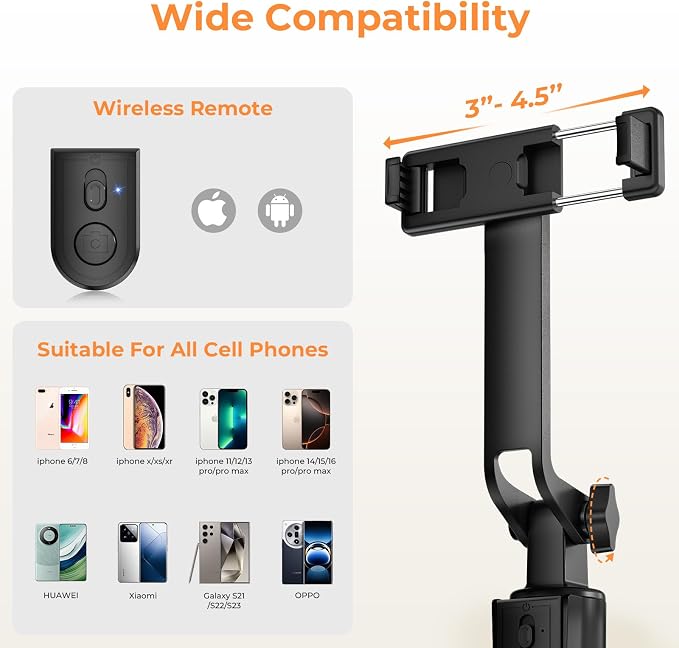 Sensyne Selfie Stick for Phone, Extendable Travel Tripod with Detachable Remote for Photography, Selfies, Compatible with All Cell Phones, Black - Image 6