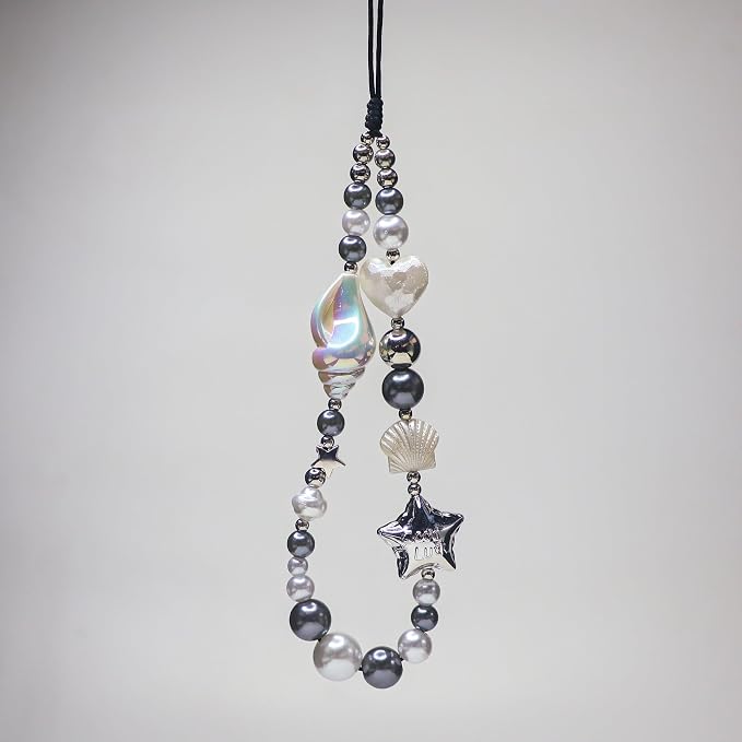Cute Beaded Camera Wrist Strap for Phone, Digital Camera Charm Lanyard, Pearl Beaded Chain for Bag Keychain Gift - Image 5