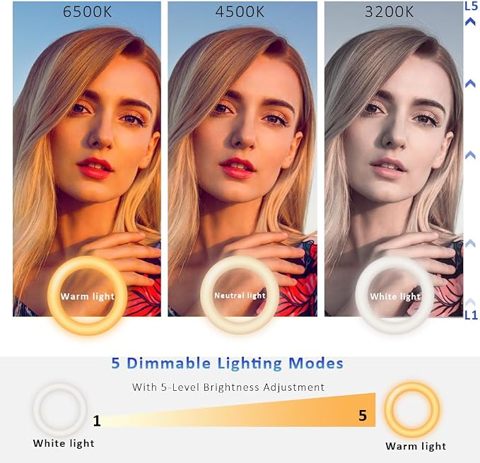 Video Conference Lighting Kit， Ring Light for Computer | Clip on Light Reading Lights, 360 ° Flexible Gooseneck Bed Night Light ， Laptop Video Conferencing - Image 6