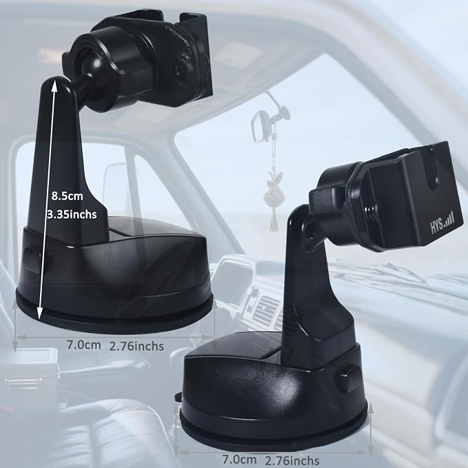 HYS Amateur Radio Scanner/HT/Mobile CB Radio Speaker Microphones with a Belt Clip or Round Knob Suction Cup Mount for YEASU/Vertex Icom Astatic Cobra Uniden Shoulder Speaker Mic - Image 2