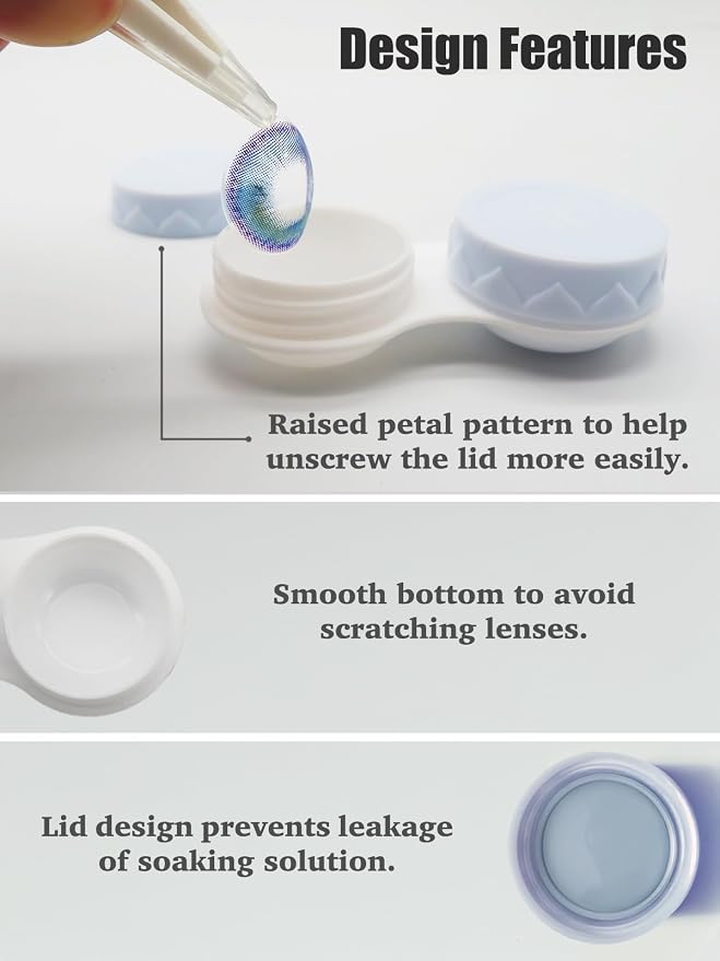 Vastsoon 4 Pack Contact Lens Case, Contact Solution Soaking Case Replacement Kit for Travel, Daily Use (Blue) - Image 5