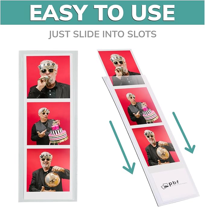 pbf PHOTO BOOTH FRAMES 2x6 Magnetic Picture Frames for Refrigerator | 2 x 6 Clear Magnetic Vinyl Frames for Photo Strips for Fridge (200-Pack) - Image 5