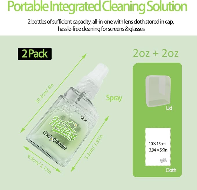 2 Pack Electronic Screen Cleaner Spray, Hatstart Cell Phone Touch Screens Cleaning for TV Laptop Computer Tablet PC LCD Flat Screens and Car Display, Compatible with iPhone iPad MacBook Pro, Green - Image 3