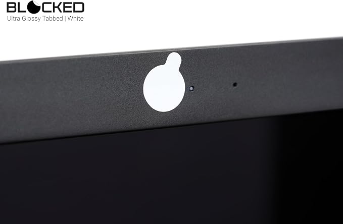 BLOCKED Original Vinyl Webcam Cover Stickers | Restickable & Stackable Privacy Covers | for All Camera-endable Devices | 3-Sizes | 57 White Tabbed (Ultra Glossy) - Image 2