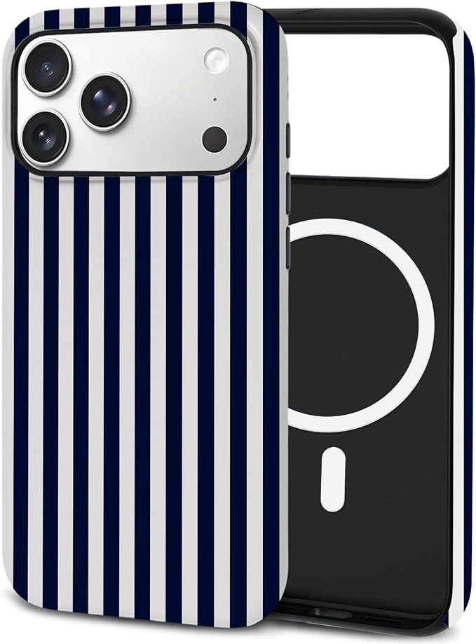 TPU Phone Case for iPhone 17 Pro, MagSafe Wireless Charging Compatible, Shockproof Slim Fit Protective Cover with Anti-Yellowing & Raised Camera Protection (Stripes 3, iPhone 17 Pro(6.3")) by Unknown