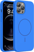 Miracase Silicone & Magnetic for iPhone 12 Pro Max Case, Mediterranean Blue | Compatible with MagSafe, Soft Microfiber Lining, Premium Silicone Case Shockproof Drop Protection Phone Case for 12 Pro Max by Miracase