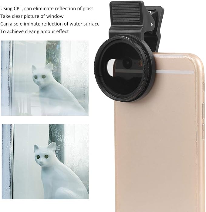 37mm CPL Polarizing Lens Filter, Portable Polarizer Camera Lens，Mobile Phone Clip Designed,Polarizer Lens Filter Improve Color Saturation and Contrast,for Eliminating or Reducing Light Spots - Image 3