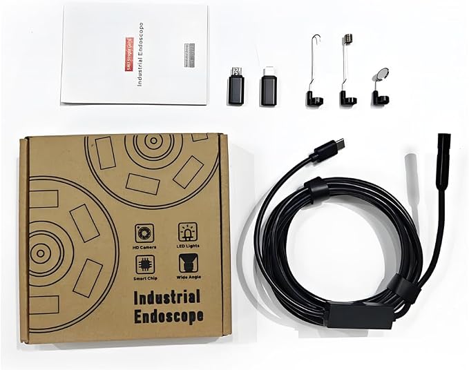 Industrial Endoscope Camera, 1920P HD Borescope Inspection Camera, 8mm IP67 Waterproof Snake Camera with 8 Adjustable LED Lights, 9.8FT(3M) Semi-Rigid Cable for iOS Android - Image 8