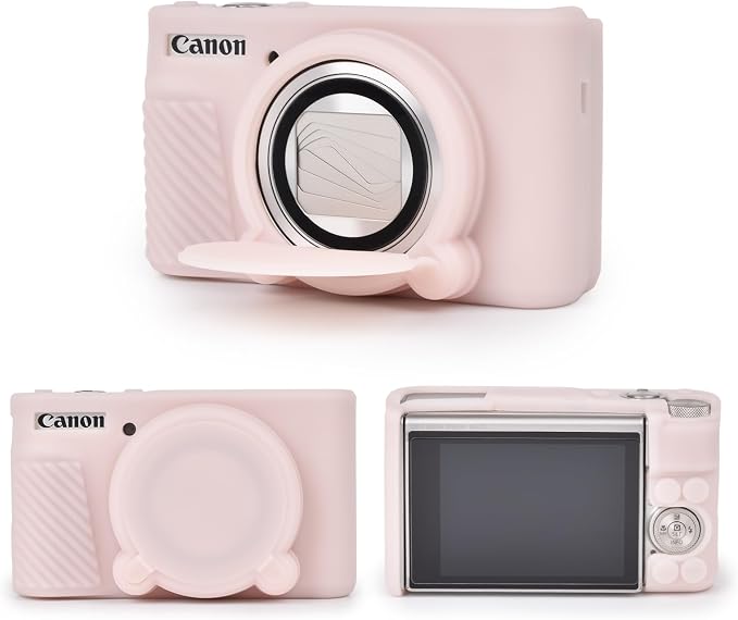 MUZIRI KINOKOO Case for Canon SX740 HS, SX730 HS Camera - Soft Protective Cover Powershot SX740 SX730 HS Silicone Sleeve with Removable Lens Cover - Anti-Slip & Anti-Scratch - Jelly Pink by MUZIRIKINOKOO