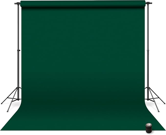 Denny Mfg Seamless Paper Backdrop for Photoshoot,Pine Green, 107 in x 36 ft | Photoshoot backdrop, Matte Finish for Portraits, Product Photos and Video Shoots, with Free Roll Gaffer Tape (2 in x 13 ft) by Unknown