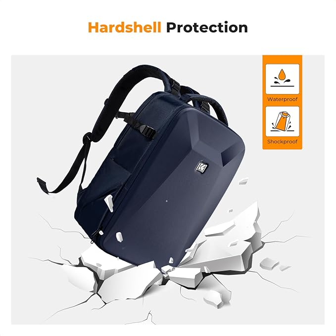 K&F CONCEPT Camera Backpack,Hardshell Photography DSLR Camera Bag | 15-15.6 Inch Laptop Compartment, Waterproof, Hard Shell Camera Case, Compatible with Canon/Nikon/Sony/DJI Mavic Drone, B07 - Image 5