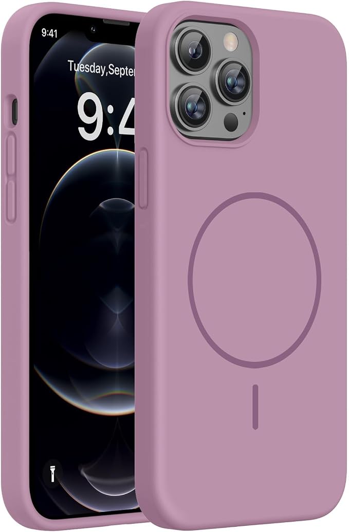 Miracase Silicone for iPhone 12 Pro Max Case, Blackcurrant | Soft Anti-Scratch Microfiber Lining, Premium Silicone Cover Shockproof Drop Protection Phone Case for 12 Pro Max by Miracase