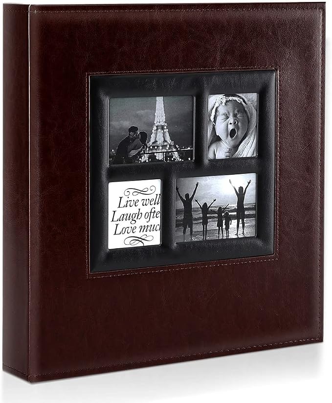 Ywlake Photo Album 4x6 1000 Pockets Photos, Extra Large Capacity Family Wedding Picture Albums Holds 1000 Horizontal and Vertical Photos Brown by Ywlake