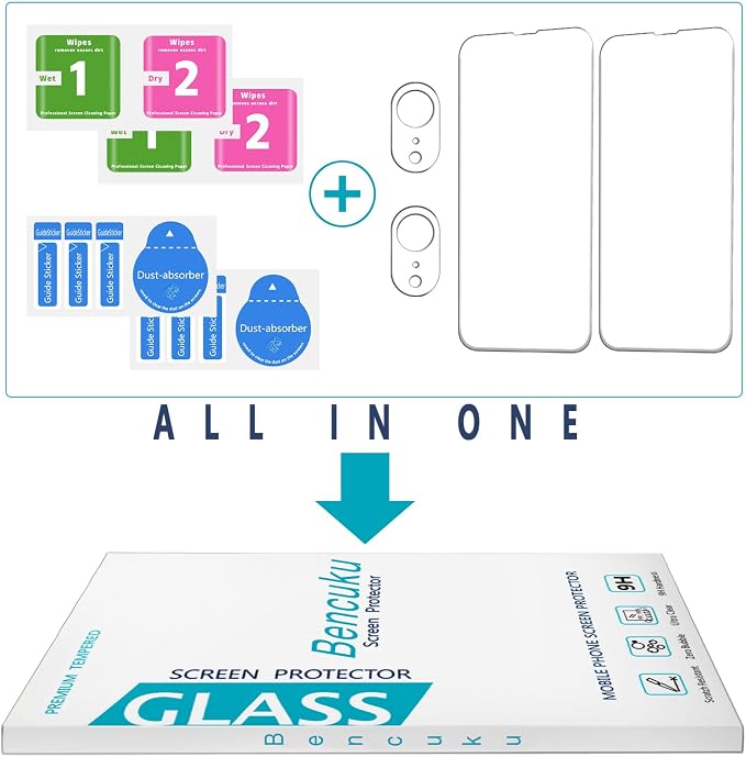 2+2 Pack Screen Protector for iPhone 17e/iPhone 16e Tempered Glass | with Camera Lens Protector, 9H Hardness, Anti Scratch, Bubble Free - Image 7