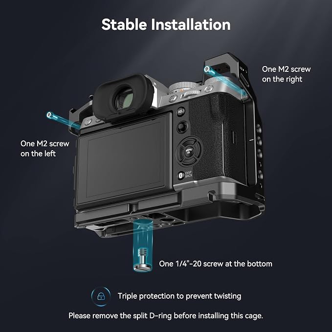 SMALLRIG Aluminum Camera Full Cage for FUJIFILM X-T5 with Shutter Button | Built-in QD port, NATO rails, and quick release plate for Arca - Image 2