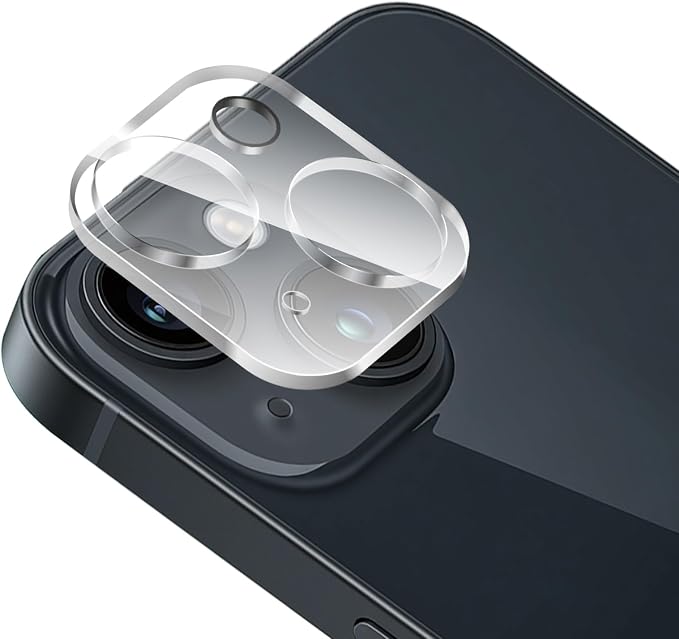 FanTEK Camera Lens Protector Compatible with iPhone 14/14 Plus, 9H Tempered Glass Camera Screen Cover, Ultra HD Clear Acrylic Full Coverage Guard, Case Friendly by FanTEK