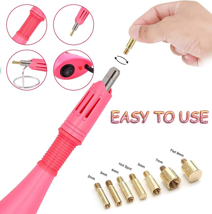 Epesl Bedazzler Kit with Rhinestones, Hot Fixed Gems Craft Applicator - Diamond Painting Pen, Wax Pencil, Tweezers, Tray, Cleaning Brush, Picker Rhinestones Crystals for DIY Clothes Shoes - Image 2