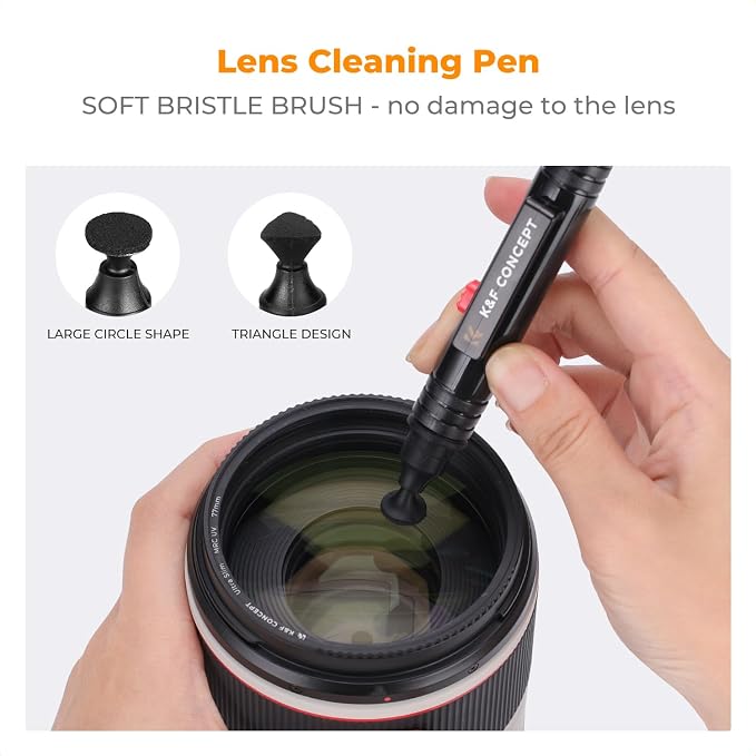 K&F CONCEPT 15 in 1 Camera Pro Cleaning Kit for DSLR and Sensitive Devices | 60ml Purified Water, Strong Blower, Multifunctional Pen, Portable Cloth, Camera Accessories and Photography Accessori,MK04 - Image 4