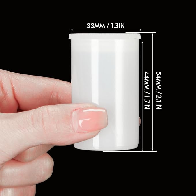 JOVITEC 200 Pcs Plastic Film Canister Holder 35 mm Empty Camera Reel Containers Storage Containers Case with Lids for Small Accessories Fish Hook Film Beads (White) - Image 3