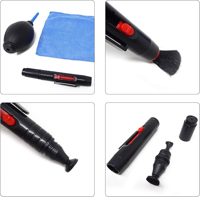 Honbay 3-in-1 Camera Cleaning Kit: Air Blower, Cloth, Pen - Black Silicone for Optics - Image 5