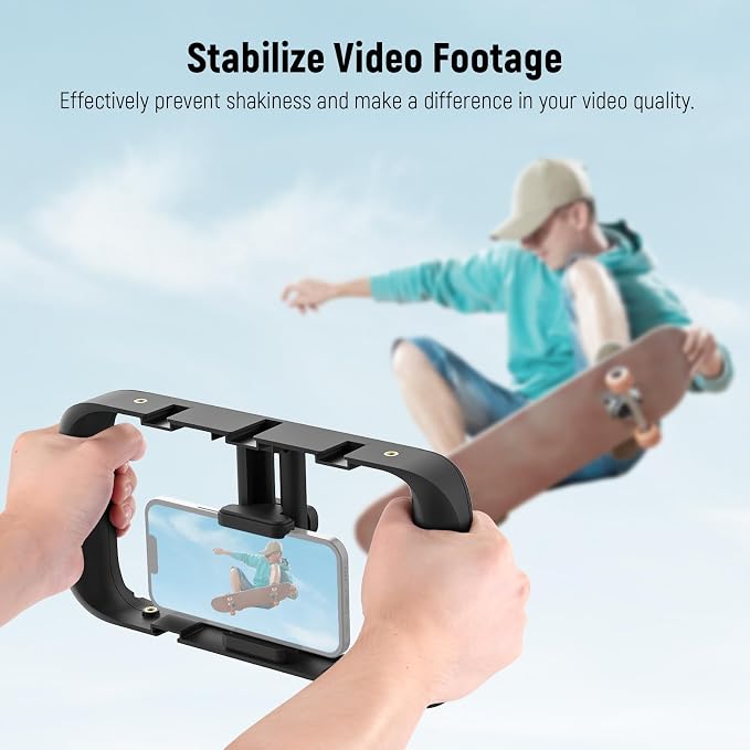 NEEWER Mobile Phone Video Rig, Mobile Phone Grip Stabiliser Cage | Cold Shoe, 1/4 Inch Thread, Video Recording Film Rig, Compatible with iPhone 16 15 Pro Max Plus 14 13 Mini X XS Max XR - Image 2