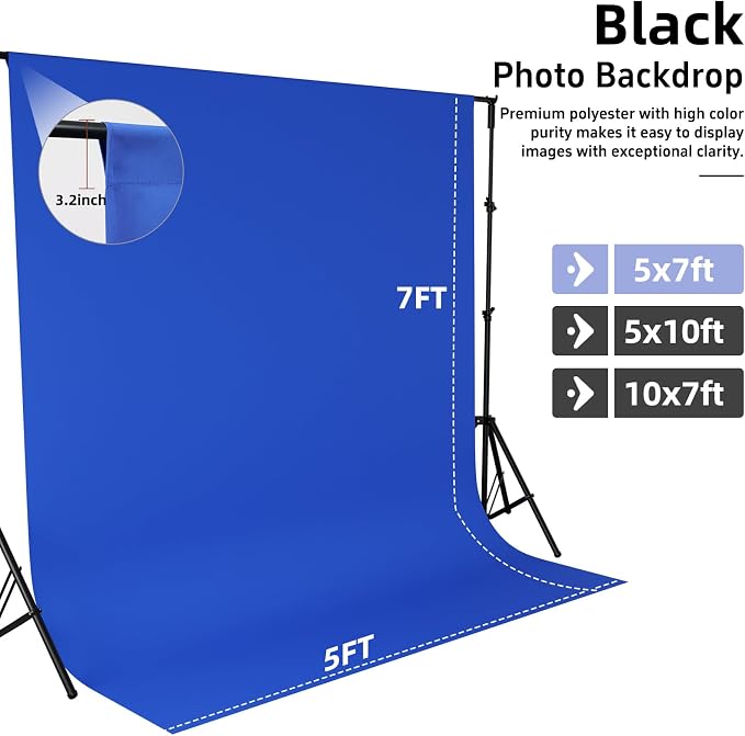Royal Blue Photo Backdrop for Photography Background, 5x7FT | Multipurpose Screen for Portrait Studio Video Recording Party Non-Reflective Easy Setup High Density - Image 4