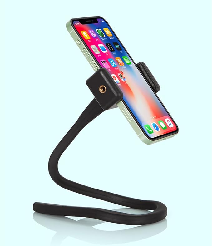 Microphone Holder Cell Phone Holder Adjustable Gooseneck Smartphone Holder for iPhone16/15/14/13/12 Pro Max and Samsung Galaxy All Smartphones Universal Guitar Playing Live Gig Cell Phone Clip Holder - Image 4