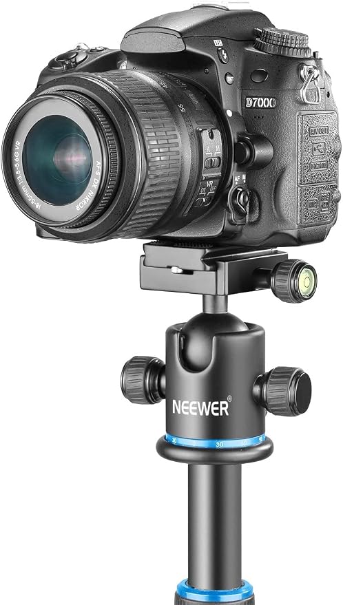 NEEWER 36MM Tripod Ball Head 360° Panoramic Metal with Arca Type Plate | Quick Release Plate, 1/4" Screw, 3/8" Thread, Max Load 17.6lb/8kg, Mount for Monopod, Slider, DSLR Camera, Camcorder (Blue) - Image 6