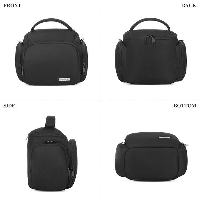 G-raphy Camera Bag Case Small Camera Sling Bags Camera Photography Accessories for DSLR SLR Mirrorless with Removal Straps Black - Image 3