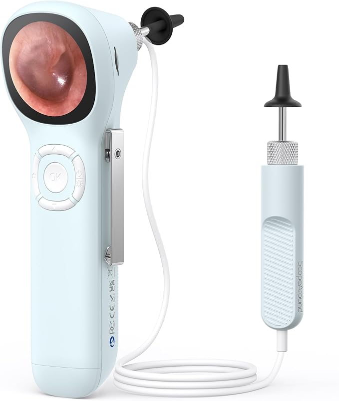 Otoscope with Light, No App Needed, HD Screen, Ear Scope Camera for Family | Ear Camera with Earwax Removal Kit for Home Cleaning Checking, Photo & Video, 3.9mm Lens, 8GB Card, LED Light, Type-C Port by ScopeAround
