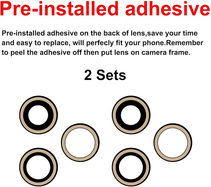 2 Set Back Rear Camera Lens Glass Replacement for iPhone 13 Pro and iPhone 13 Pro Max with Reparing Toolkit - Image 4