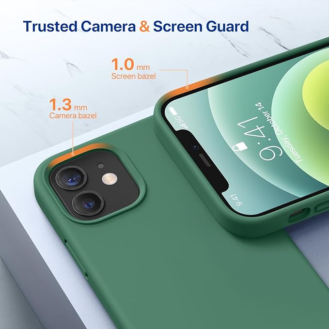 Miracase Silicone for iPhone 12 Case and iPhone 12 Pro Case, Acacia Green | Liquid Silicone Gel Rubber Shockproof Drop Protection Phone Case for iPhone 12/12 Pro 6.1 inch - Image 5