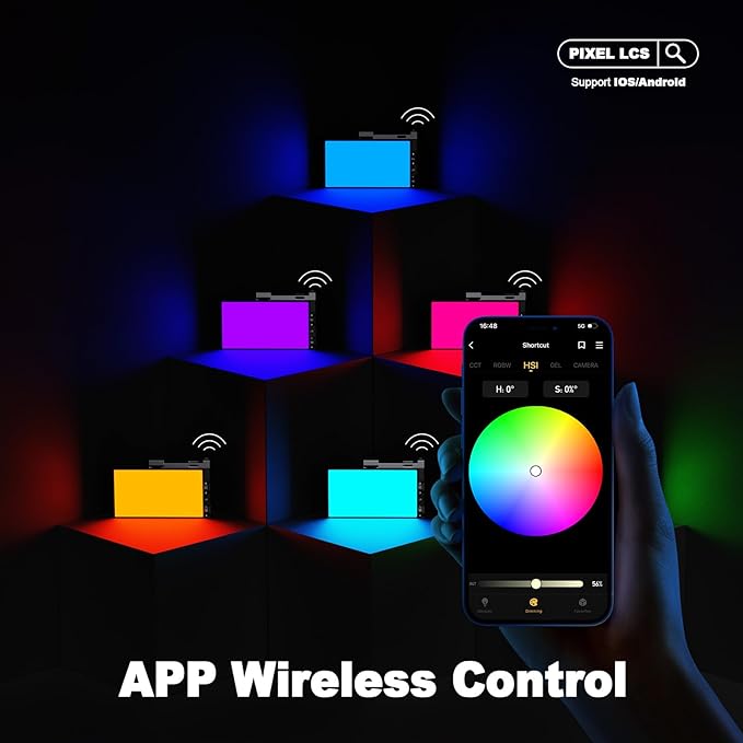 Pixel G1s RGB Video Light with APP Control, 12W 210 Minutes Rechargeable Battery LED Camera Light, 10 Common Lighting Effects, CRI≥97 2500-8500K LED Video Light with Aluminum Alloy Body - Image 2
