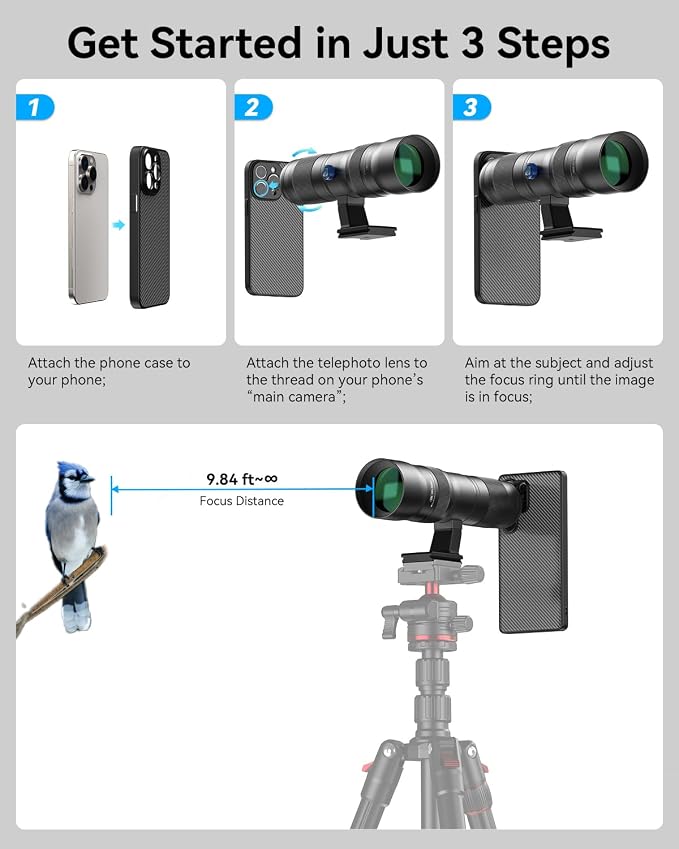 20-60X Zoom Telephoto Lens for Samsung S25 Ultra, Evil Eye High Power HD Telephoto Phone Lens with Phone Case - Image 7