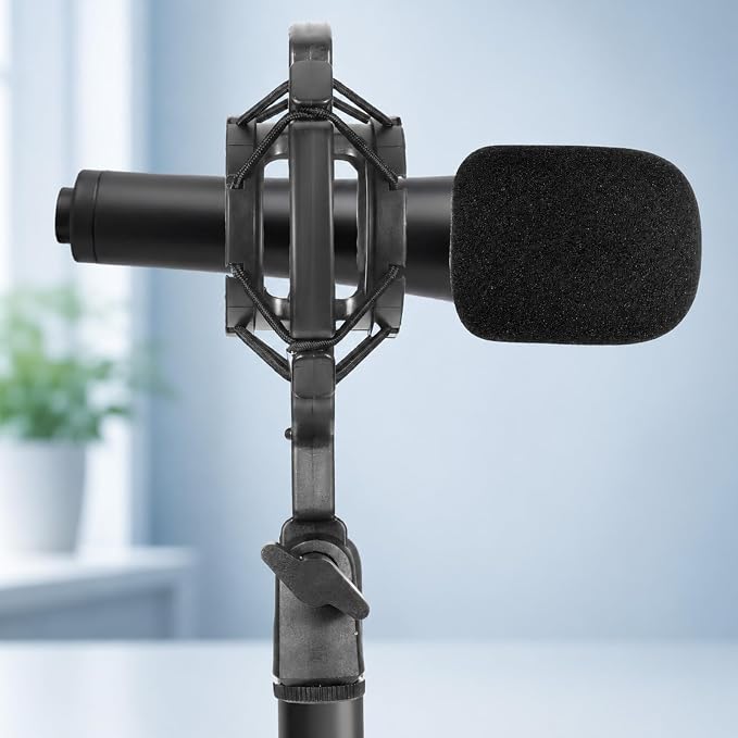 Microphone Shock Mount with Pop Filter Anti-Vibration Suspension Shockmount Holder Clip Universal Anti-Vibration Mic Holder Mic Clip Holders for 42~46mm/1.65~1.81in Diameter Studio Condenser Mics - Image 7