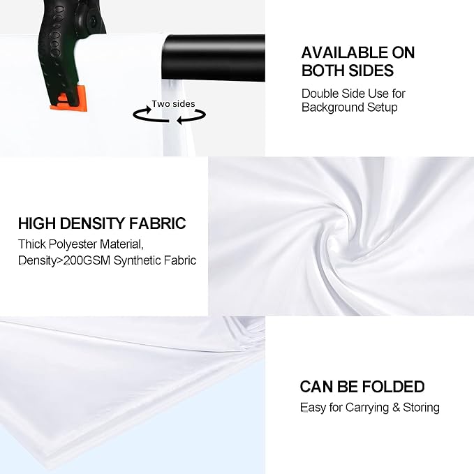 10x12 Ft White Backdrop Photography Cloth, Large White Screen for Professional Studio, Portrait, and Product Photography, Photo Background for Video, Film, INS, Live, Party, Decoration - Image 3