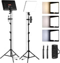 2-Pack LED Video Light Kit, 14" Studio Light with Stand & Phone Holder | 50W High Brightness, 2700-6500k Dimmable Photography Lighting for Creators, Podcast, Video Recording, Streaming, YouTube by SHStudio