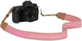 MoKo Camera Strap Compitable with Canon/Sony/Nikon/Minolta/Panasonic/DSLR | Cotton Vintage Camera Strap,Adjustable Neck Shoulder Strap,for Camcorder,Binoculars,for Adults Kids, Pink by MoKo