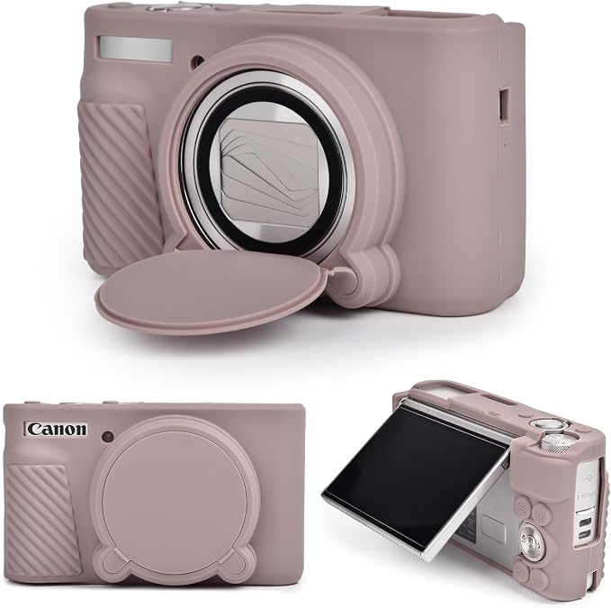 MUZIRI KINOKOO Case for Canon SX740 HS, SX730 HS Camera - Soft Protective Cover Powershot SX740 SX730 HS Silicone Sleeve with Removable Lens Cover - Anti-Slip & Anti-Scratch - Grey by MUZIRIKINOKOO