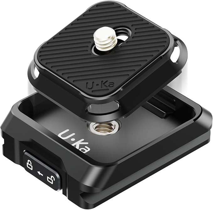ULANZI UKA01 Camera Quick Release Plate, Tripod Mount Camera Adapter Kit | Quick Release with 1/4''-3/8" Screw for Gimbals, Sliders, DSLR, Tripods DJI Sony& 38mm Arca-Swiss Max Load 20kg(Base & Plate) by ulanzi