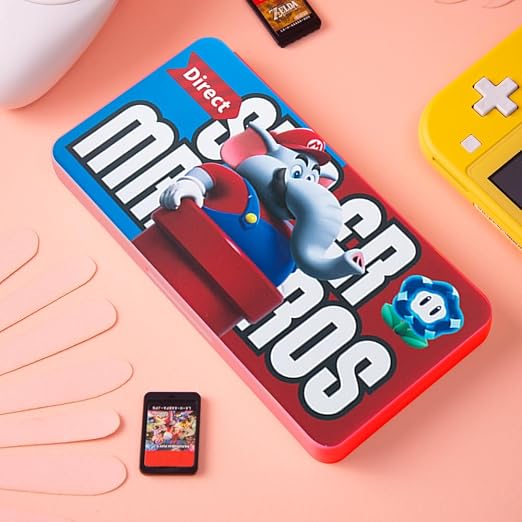 PERFECTSIGHT Switch Game Card Case for Nintendo Switch 2/ Lite / OLED, Game Holder Cartridge Case for Game Cards and 48 SD Cards, Kawaii Portable Compact Storage Box (Red Elephant, 24 Slots) - Image 7