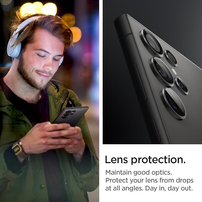 Spigen Camera Lens Protector for Galaxy S24 Ultra - Titanium Black [2 Pack] | GlasTR EZ Fit Optik Pro, 9H+ Tempered glass, Scratch resistant, Original photo quality, Auto-align tray, Case-friendly - Image 3